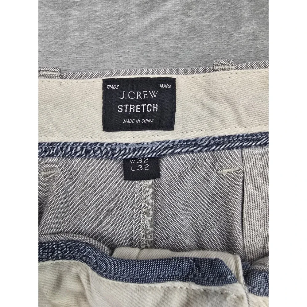 J.Crew 770 Straight Chino Pants Men's Size 32x32 Gray Stretch Casual Trousers